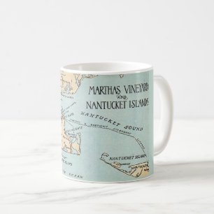 Marthas Vineyard Nantucket Map Tasse
