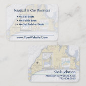 Martha's Vineyard Nautical Chart Clean Fresh Visitenkarte (Vorne/Hinten)