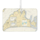 Martha's Vineyard Nautical Chart Monogram Autolufterfrischer (Rückseite)