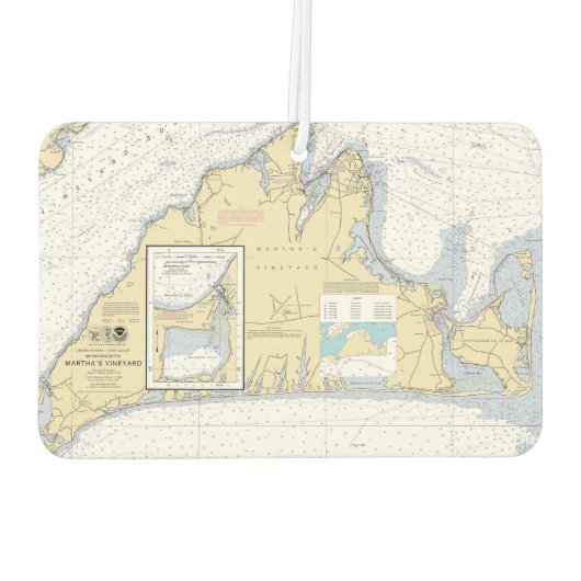 Martha's Vineyard Nautical Chart Monogram Autolufterfrischer (Rückseite)