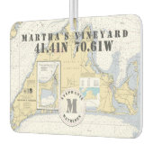 Martha's Vineyard Nautical Chart Monogram Autolufterfrischer (Links)