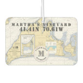 Martha's Vineyard Nautical Chart Monogram Autolufterfrischer (Vorderseite)