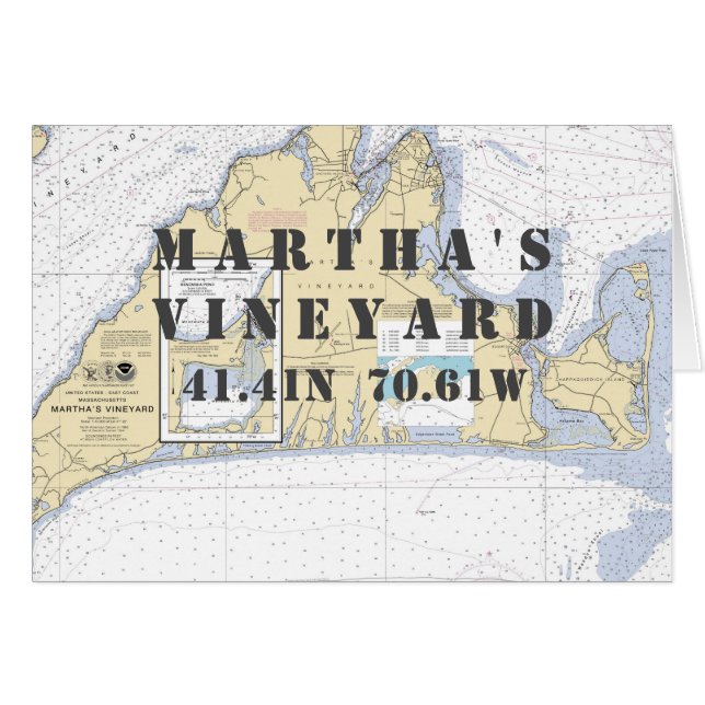 Martha's Vineyard Nautical Navigation Chart (Vorderseite (Horizontal))