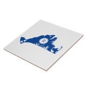 Martha's Vineyard Navy Map Monogram Initial Fliese (Seite)