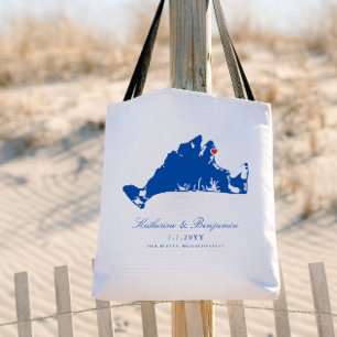 Martha's Vineyard Oak Bluffs Navy Hochzeit Willkom Tragetasche