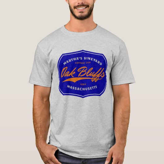 Martha's Vineyard - Oak Bluffs T-Shirt in Blau/Ora (Vorderseite)