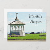 Martha's Vineyard Ocean Bench und Gazebo Postcard Postkarte (Vorne/Hinten)