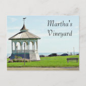 Martha's Vineyard Ocean Bench und Gazebo Postcard Postkarte (Vorderseite)