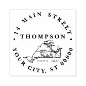 Martha's Vineyard Old Map #1 Name Rücksendeadresse Gummistempel (Prägung)