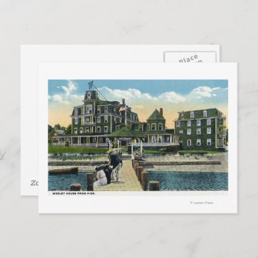 Martha's Vineyard, Pier View the Wesley House Postkarte (Vorne/Hinten)