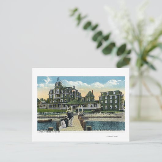 Martha's Vineyard, Pier View the Wesley House Postkarte (Stehend Vorderseite)