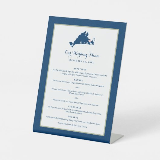 Martha's Vineyard Pink und Blue Wedding Dinner Pe Sockelschild (Vorderseite)