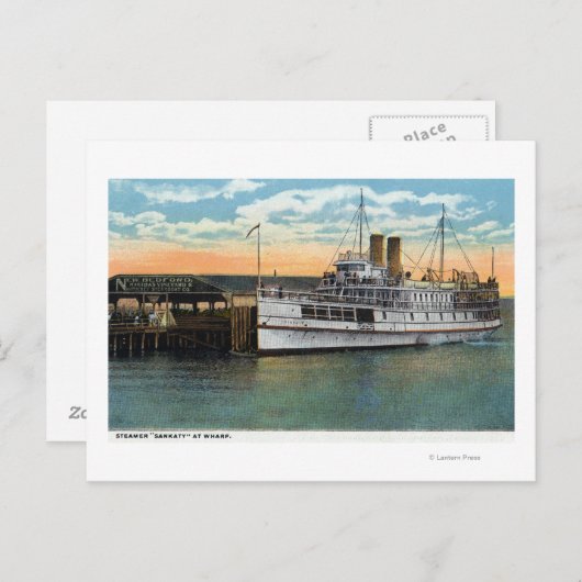 Martha's Vineyard, Sankaty Steamer in Wharf Postkarte (Vorne/Hinten)