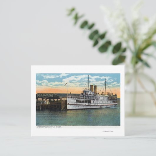 Martha's Vineyard, Sankaty Steamer in Wharf Postkarte (Stehend Vorderseite)