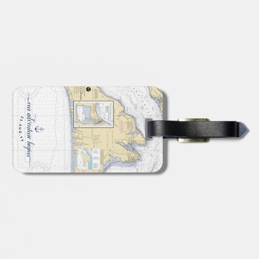 Martha's Vineyard Save the Date Hochzeit Gepäckanhänger (Rückseite horizontal)