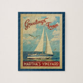 Martha's Vineyard Segelboot-Vintage Reise Puzzle (Vertikal)