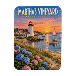 Martha's Vineyard Sunset Leuchtturm Massachusetts Magnet