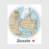 Marthas Vineyard und Chappaquiddick Chart Aufkleber (Blatt)