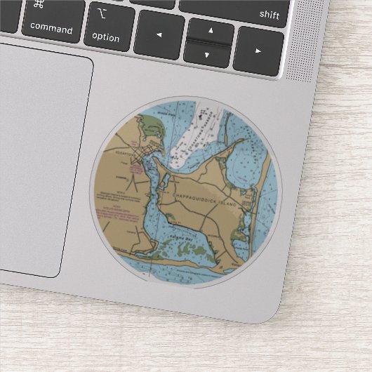 Marthas Vineyard und Chappaquiddick Chart Aufkleber (Detail)