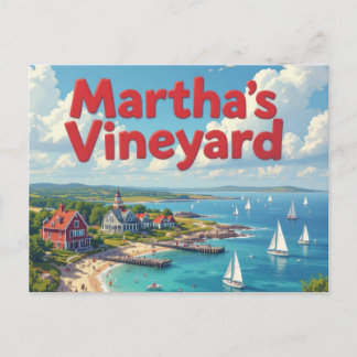 marthas vineyard vacation postkarte
