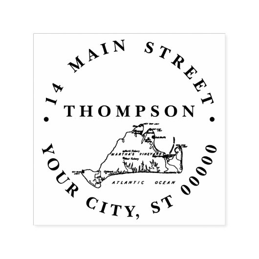 Martha's Vineyard Vint Karte #1 Name Rücksendeadre Permastempel (Design)