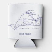 Martha's Vineyard Vintag Map #1 Navy Blue Dosenkühler (Vorderseite)