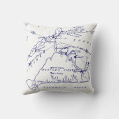 Martha's Vineyard Vintag Map #1 Navy Blue Kissen (Rückseite)