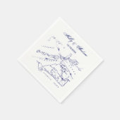 Martha's Vineyard Vintag Map #1 Navy Blue Serviette (Ecke)