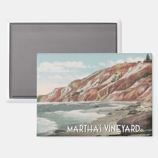 Martha's Vineyard Vintag Szene mit Strand Magnet (Vorderseite/Rückseite)