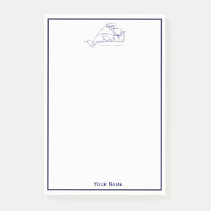 Martha's Vineyard Vintage-Karte #1 Marineblau Post-it Klebezettel