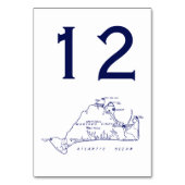 Martha's Vineyard Vintage-Karte #1 Marineblau Tischnummer (Rückseite)