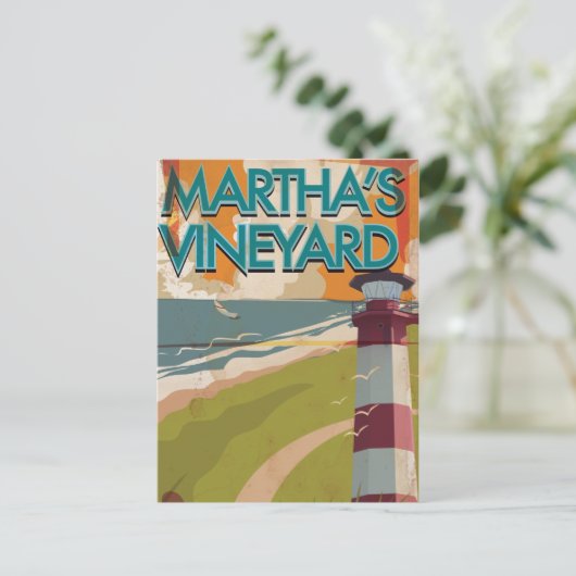Marthas Vineyard Vintage Postkarte (Stehend Vorderseite)