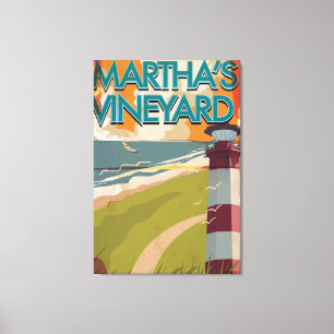 Marthas Vineyard Vintage Reiseposter Leinwanddruck