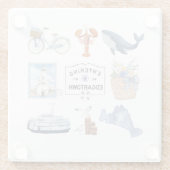 Martha's Vineyard Watercolor Icons Glasuntersetzer (Rückseite)