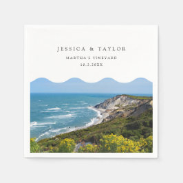 Martha's Vineyard Wedding Custom Cocktail Napkins Serviette