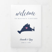 Martha's Vineyard Wedding Welcome Letter Itinerary Dreifach-gefaltete Programmkarte (Cover)
