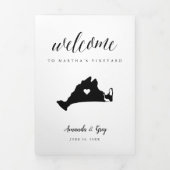 Martha's Vineyard Wedding Welcome Letter Itinerary Dreifach-gefaltete Programmkarte (Cover)