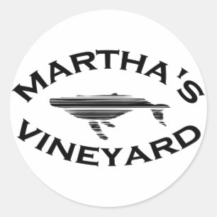 Martha's Vineyard "Whale" Design. Runder Aufkleber