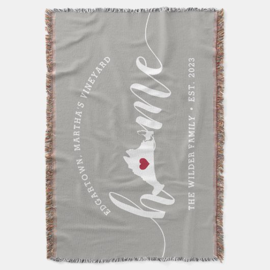 Martha's Vineyard Zuhause Town Personalisiert Decke (Vorderseite Vertikal)