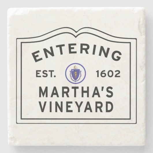 Martha's Vinyard Massachusetts Einfahrt Steinuntersetzer (Vorderseite)