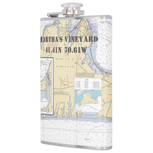 Martha's Weingarten Breitengrad Nautik Flachmann (Links)