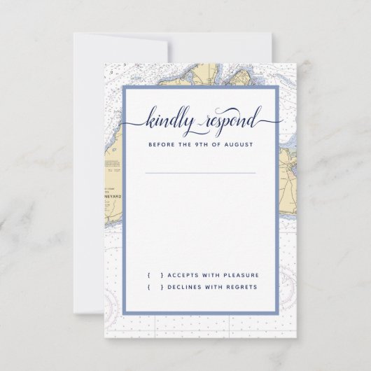 Marthas Weingarten für feierliche Hochzeit RSVP Karte (Vorderseite)