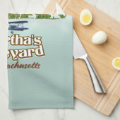 Martha's Weingarten Massachusetts Reiseplakat Geschirrtuch (Viertel Falte)
