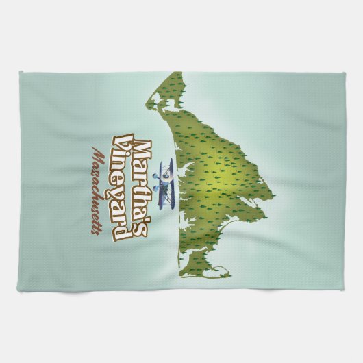 Martha's Weingarten Massachusetts Reiseplakat Geschirrtuch (Horizontal)