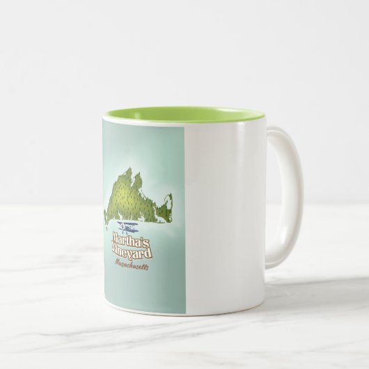 Martha's Weingarten Massachusetts Reiseplakat Zweifarbige Tasse (VorderseiteRechts)