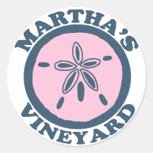 Martha's Weingarten "Sand Dollar" Design. Runder Aufkleber