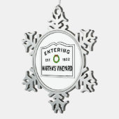 Martha's Weingarten Weihnachten Schneeflocken Zinn-Ornament (Rechts)