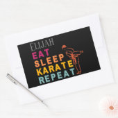 Martial Art Black Karate Silhouette Moderner Name Rechteckiger Aufkleber (Umschlag)