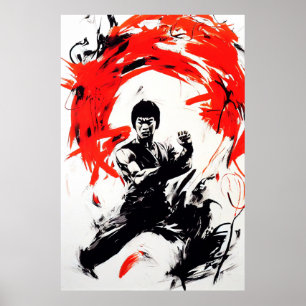 Martial Art Kung Fu Wild Free Spirit Gemälde Poster