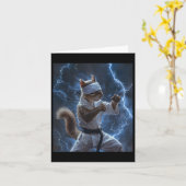 Martial Art Squirrel Tragend Karate Gi Blitze A Karte (Gelbe Blume)